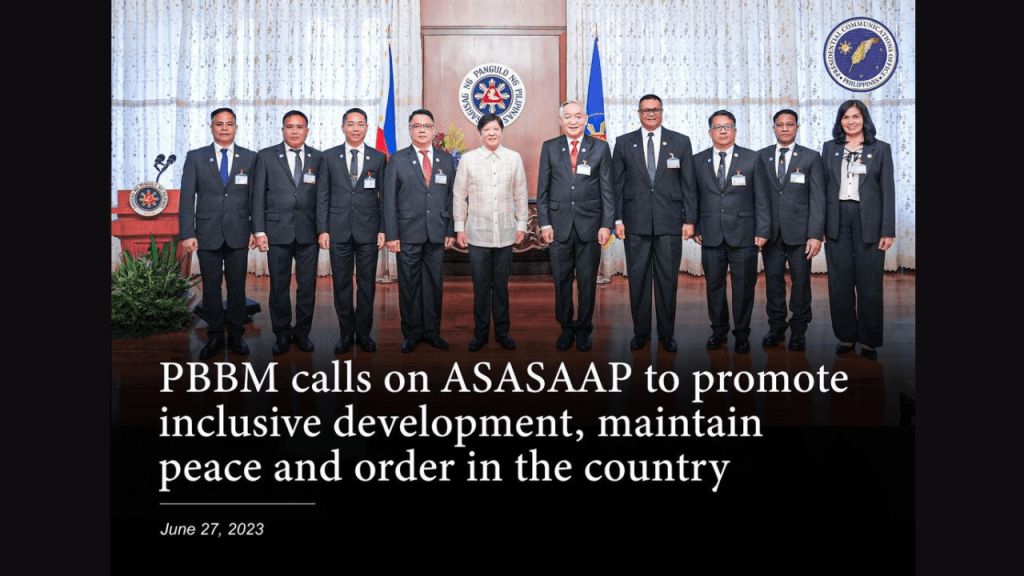 PBBM CALLS ON GROUPS TO PROMOTE INCLUSIVE DEVELOPMENT, MAINTAIN PEACE AND ORDER IN THE&nbsp;COUNTRY