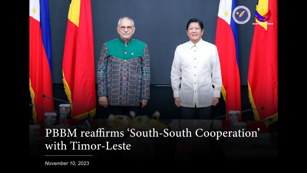 PBBM REAFFIRMS ‘SOUTH-SOUTH COOPERATION’ WITH&nbsp;TIMOR-LESTE