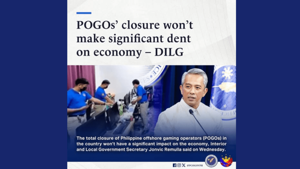 POGOS’ CLOSURE WON’T MAKE SIGNIFICANT DENT ON ECONOMY –&nbsp;DILG